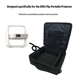 Storage Soft Bag For XGIMI Elfin Flip Portable Projector - Portable Thickened Storage Bag with Adjustable Shoulder Strap, Mesh Pocket Design For Accessories, Black, black
