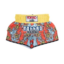 Yokkao Muay Thai Boxing Shorts - Carbonfit Hawaiian - Red - XS, Hawaiian Red