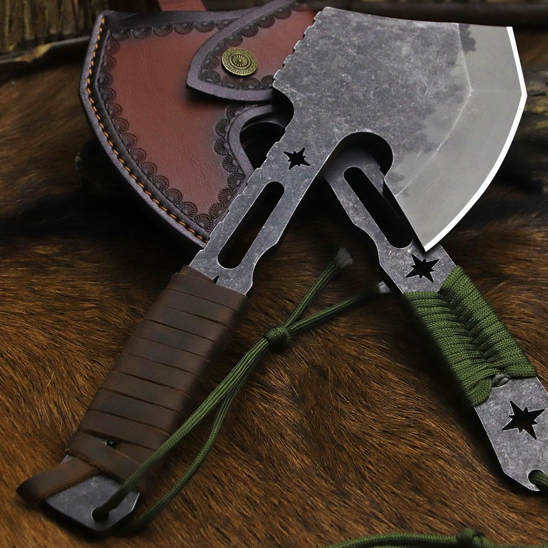 BA-KOR 12.2-inch DC53 Steel 10mm Thick Multi-Functional Survival Axe for