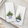 CUANFDDSF Chinoiserie Christmas Kitchen Towels Set of 2, Blue and