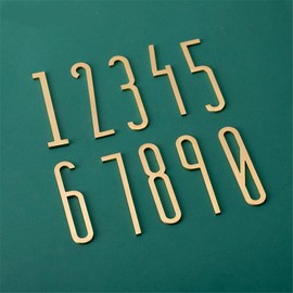 3.9Inch Self Adhesive Solid Brass English Letters for Wall Decor Metal House Numbers Mailbox Numbers Street Address Plaques Numbers Hardware (Number 2)
