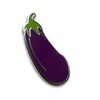 Eggplant Enamel Lapel Pin (Silver)