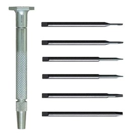 Moody Tools 58-0114 Chromium Vanadium Steel Slotted Screwdriver Set, Steel Handle, 7-Piece