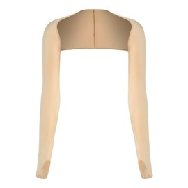 GXGM Damen Bolero,Armlinge Damen,UV-Schutz Bolero Damen Sonnenschutz Schal Armstulpen Eisseide Kühlschal Armmanschetten mit Fingerlöchern Fingerlose Handschuhe Ärmel - Hautfarbe