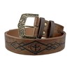HiiFeuer Medieval Alchemy Faux Leather Buckle Belt, Fantasy Embossed Wizard
