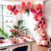 Pink and Rose Red Balloons Garland Double Stuffed Baby Pink