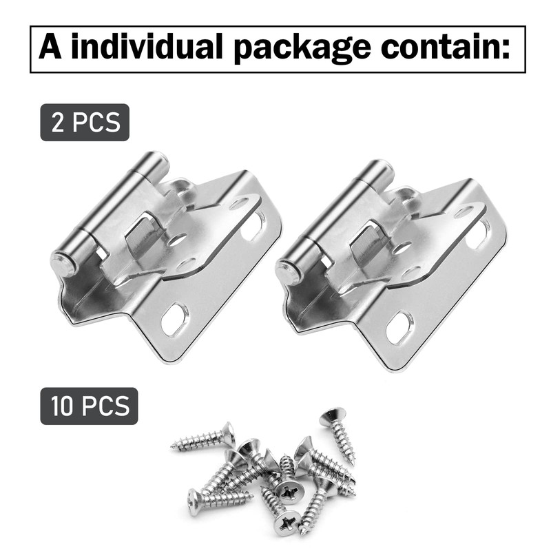 60 Pack 30 Pairs Wrap Around Cabinet Hinges, Brushed Nickel