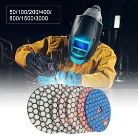 7PCS 4 Inch Set  Wet Dry Diamond Polishing Pads For Granite Concrete Marble