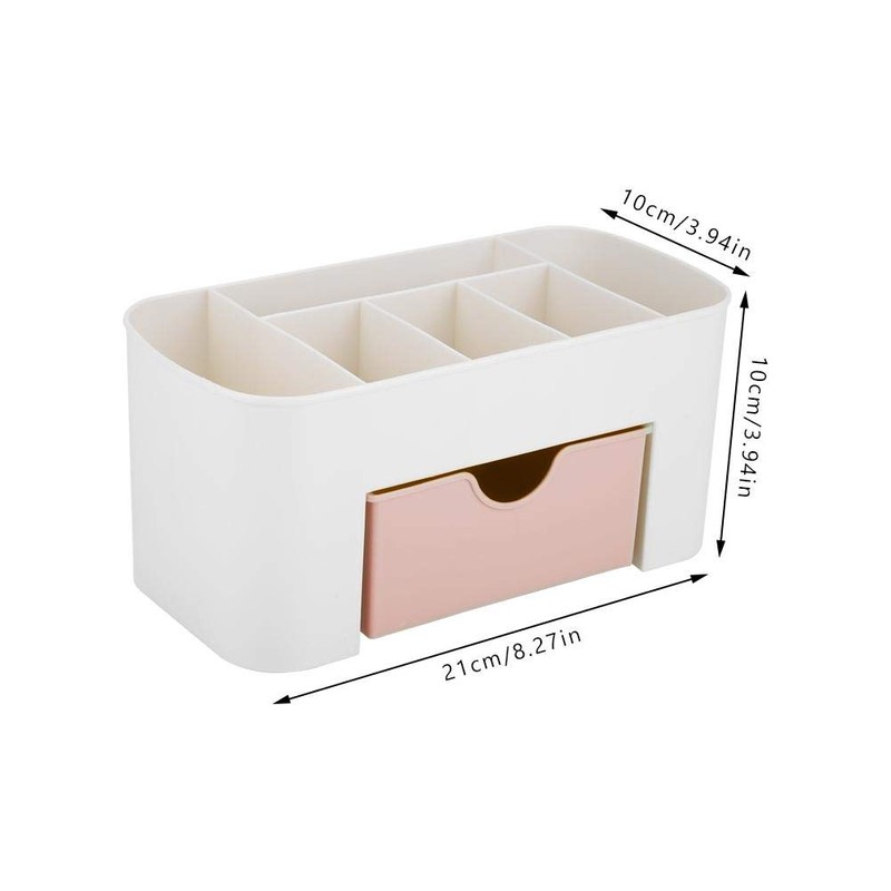 Multi-Functional Desktop Organizer with Drawer, Plastic Storage Box Jewelry Makeup