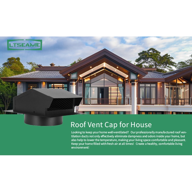 LTSEAME 8 inch Roof Vent Cap, Removable Roof Vent, Bathroom