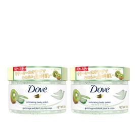 Dove Kiwi & Aloe Creamy Scrub Body, Set of 2, Main Unit, 10.4 oz (298 g), Old Product, Exfoliating Care, Blackhead, Transparency