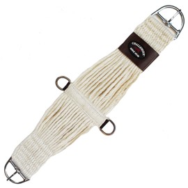 CHALLENGER Horse 30" Western 27 Strand Double Weave Cream Mohair Roper Cinch 97RT07CR-30