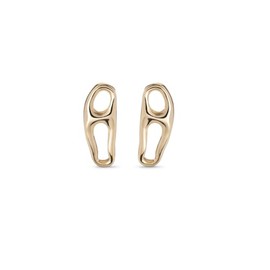 18K Gold Plated Link Earrings One Size Yellow Gold Without Gemstone, Yellow Gold, No Gemstone