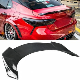 Oasiland Rear Spoiler Compatible with 2018-2024 Toyota Camry SE XSE L LE XLE Hybrid, Carbon Fiber Pattern YOFER V2 Style Fits for 2018 2019 2020 2021 2022 2023 2024, Trunk Duckbill High Kick Wing Lip