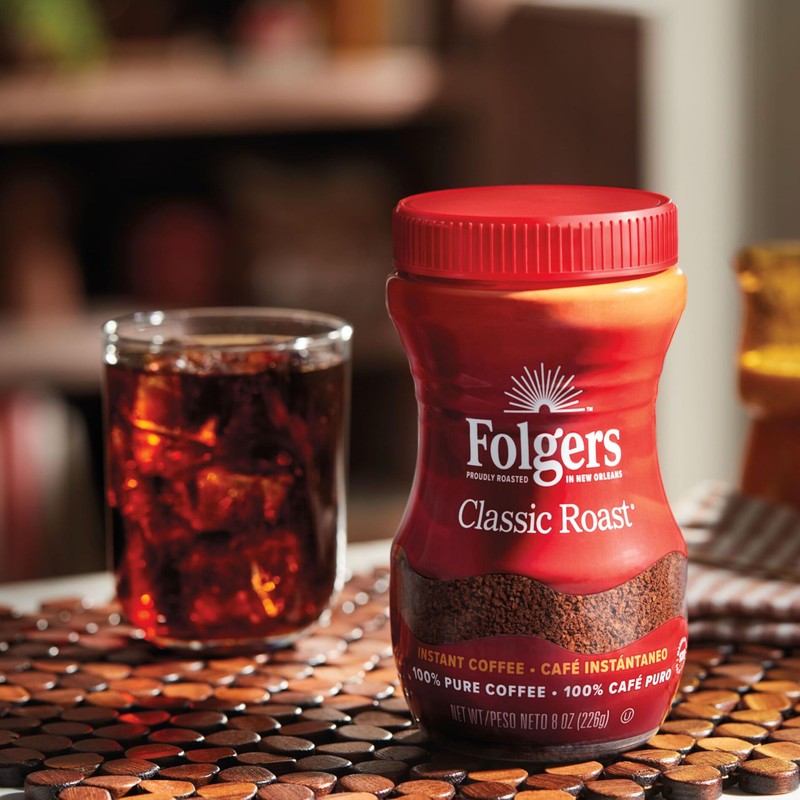 Folgers Classic Roast Instant Coffee, 3-Ounce Jar