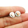 Solid 925 Silver and Copper Heart Stud Earrings