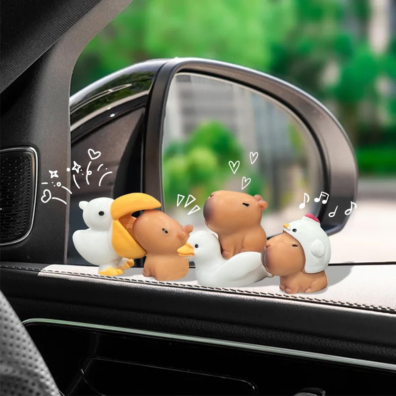 BubabyZZ 10 Pack Car Capybara Dashboard Ornament, Automotive Cars Interior