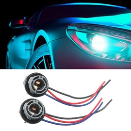 Honibaoto 2PCS 1157 LED Bulb Socket Plug, Waterproof Turn Signal Brake Light Tail Light Socket Harness, Base Plug Connector Professional Car Accessories Fits Most Cars, Trucks, SUVs