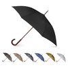 totes Auto Open Wooden Handle J Stick Umbrella, Black
