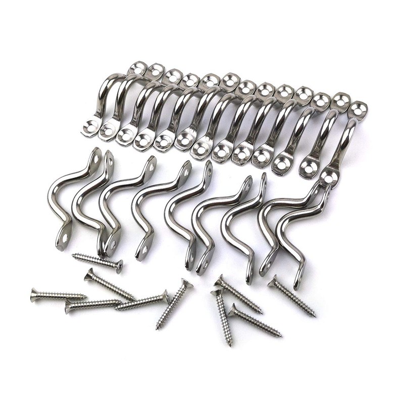 Hamineler 22Pcs M5 316 Stainless Steel Eye Straps Ceiling Wall