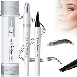 Lápiz de cejas impermeable con 4 puntas, 2024 Nuevo lápiz de cejas Microblading 3D Lápiz de contorno, lápiz de cejas mágico, natural, fino y de larga 
