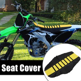 X AUTOHAUX Motorbike Dirt Bike Seat Cover Anti Slip Seat Cushion Yellow Black