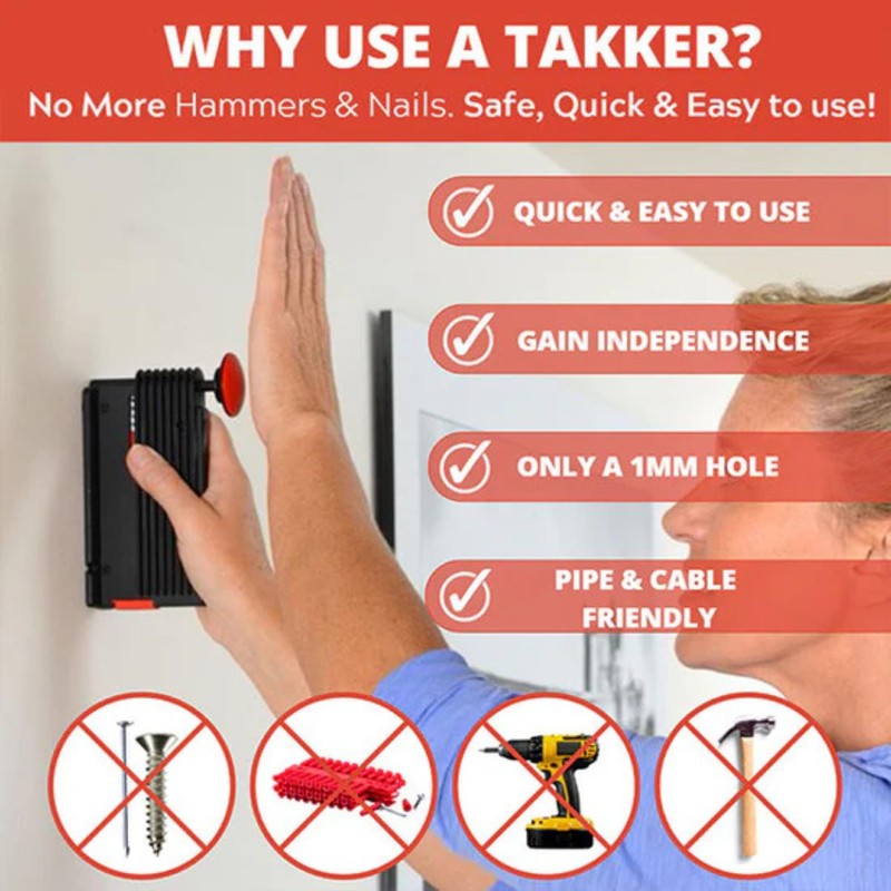 Takker® Picture Frame Hanging Tool Kit Easy One-Step 61 Pieces-