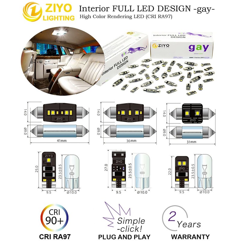 ZIYO ZPL3016 LED Interior Light Kit Replacement for Nissan Frontier