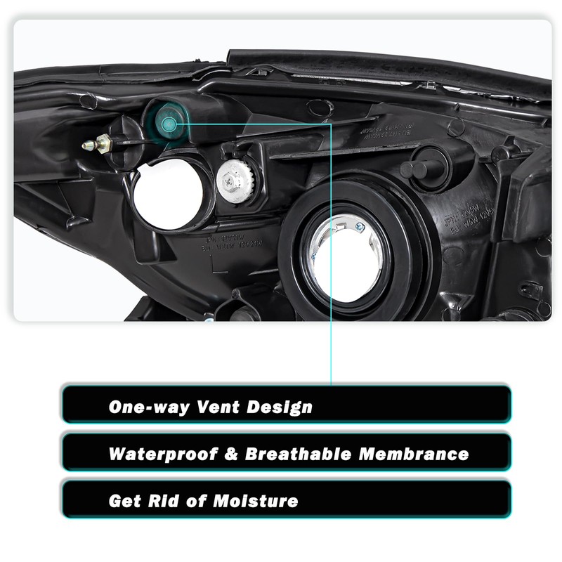 TUSDAR Headlight Assembly Fits 2002 2003 2004 Toyota Camry, Driver