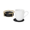 Spectrum Absorbent Coasters with Holder Set of 6 Gold Modern