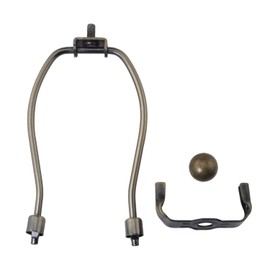 DGBRSM 6Inch Steel Ball Knob Lamp Shade Finial Lamp Harp Holder with 1-1/2 Inch Lamp Finial Oil Rubbed for Table and Floor Lamps, Bronze