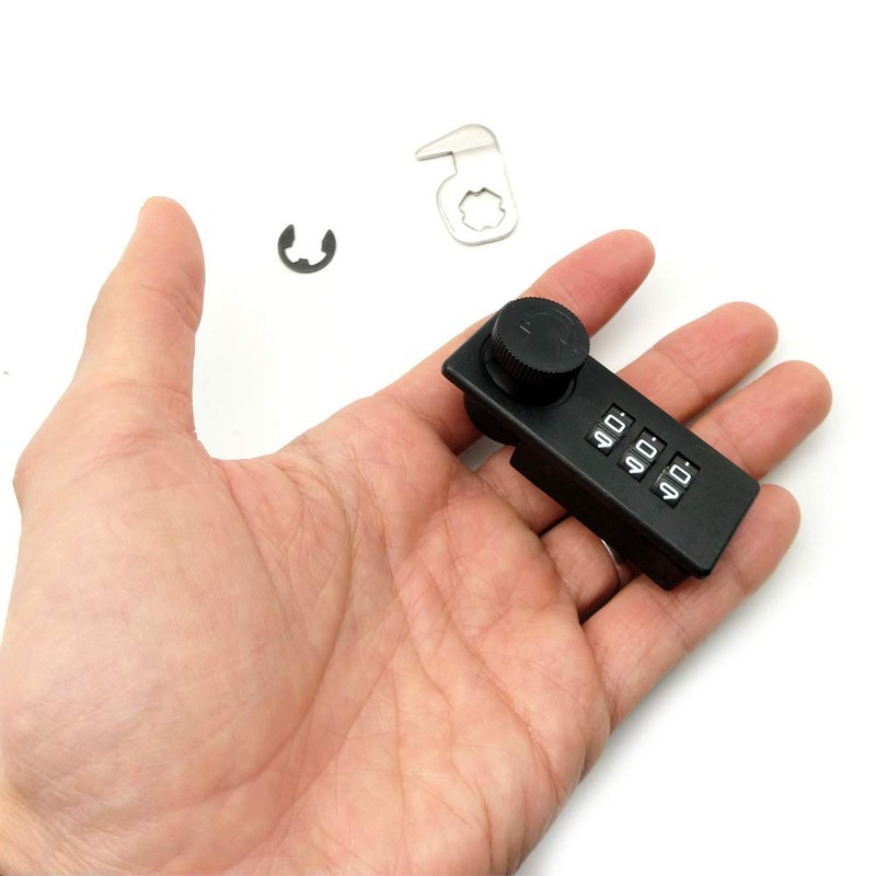 Lizipai Mini 3 Digit Combination Lock, Black, Portable, Compact