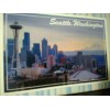 BEAUTIFUL PHOTO POST CARD SEATTLE SPACE NEEDLE & MT RAINIER