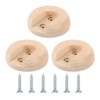 uxcell 6Pcs Wooden Closet Rod Holders, Wardrobe Rod Brackets End