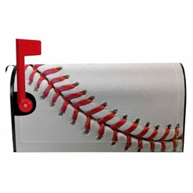 Numland Magnetic Mailbox Covers Polyester Oxford Cloth Anti-UV and Reusable Letterbox Cover 21×18 Inch,Baseball Ball Closeup