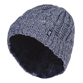 HEAT HOLDERS - Women's Inner Fleece Winter Warm Cable Knit Beanie Knitted Hat with Envelope, Blue (TOR)