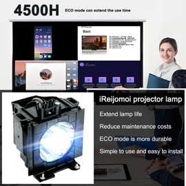 iReijomoi ET-LAD55 ET-LAD55W Replacement Lamp with Housing for PANASONIC PT-D5500 D5600 L5500 L5600 D5600E DW5000 PT-D5500U/UL PT-D5600U/UL PT-DW5000U/UL Projectors