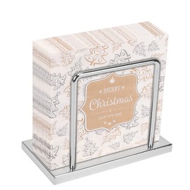 Livabber Napkin Holder, Metal Napkin Holder Modern Freestanding Tissue Paper Dispenser for Table Kitchen Countertop (Metal Base, Chrome)