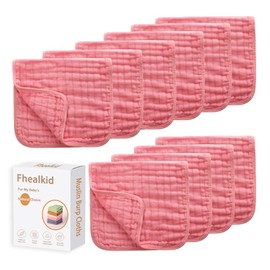 Muslin Burp Cloths Sets Newborn Baby Boy Essentials Must Haves 100% Cotton 10 Pack 22" X 10",6-Layer Baby Bibs & Burp Cloths for Baby Drool and Messes - Soft, Safe & Gentle for Boys & Girls Multi