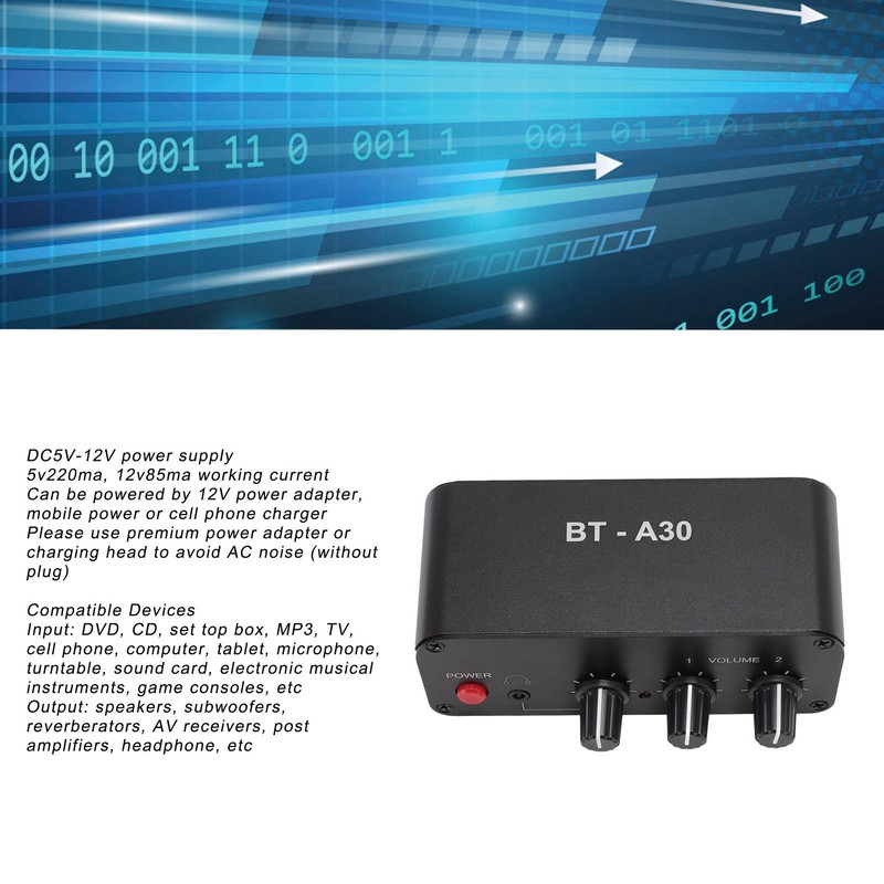 Bluetooth Sound Preamplifier 20dB Dual Op Amp NE5532 Stereo Preamp