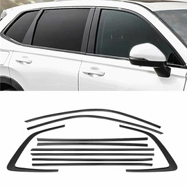 Karmoxs Lower Window Molding Trim Strip Fit for Honda CRV CR-V 2023 2024 Door Window Frame Trims Cover Stainless Steels Glossy Black 10pcs