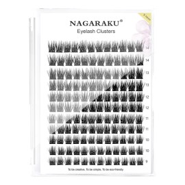 Extensiones De Pestañas Nagaraku En Racimo Clusters Diy T50 Color Negro Espesor 0.07 Mm Largo 9.14 Mm Tipo De Curvatura C
