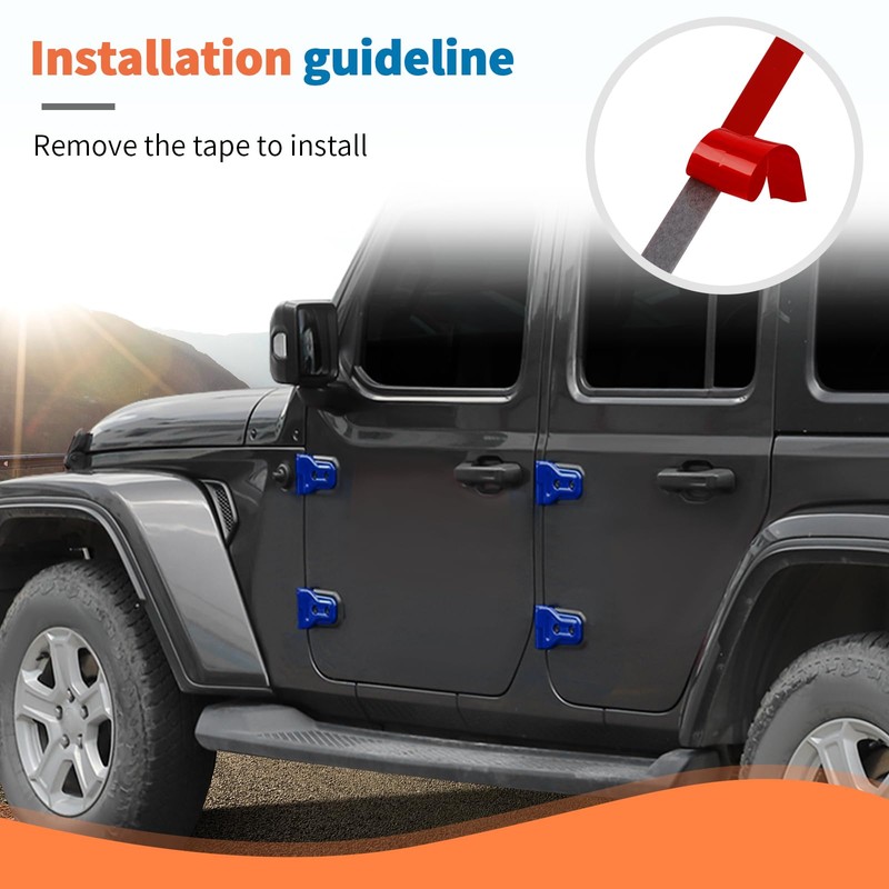 JeCar 13pcs Blue Full Set Door Hinge Cover Trim Kit