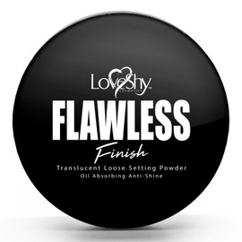 LoveShy Vegan loose setting powder 5g with makeup sponge, translucent loose setting powder, vegan loose setting powder, professional loose makeup powder (Translucent)