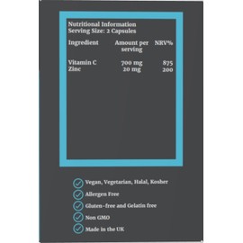 Vitacines Immune Support Capsules – Vegan Immunity Booster with 60 Capsules | Halal, Kosher, Gluten-Free