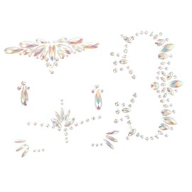 Beavorty 2sets Fluorescent Rhinestone Face Gems Carnival Gems for Face Glow in The Dark 3sheets*2