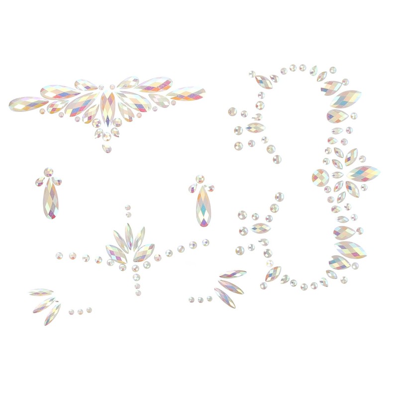 Beavorty 2sets Fluorescent Rhinestone Face Gems Carnival Gems for Face