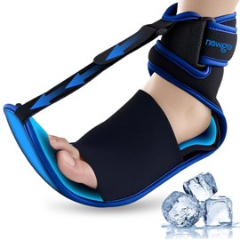 NEWGO Plantar Fasciitis Night Splint with Cold Therapy Ice Pack, Adjustable Foot Brace Support for Sleeping, Pain Relief for Achilles Tendonitis, Foot Drop, Heel Spur, Day & Night Use