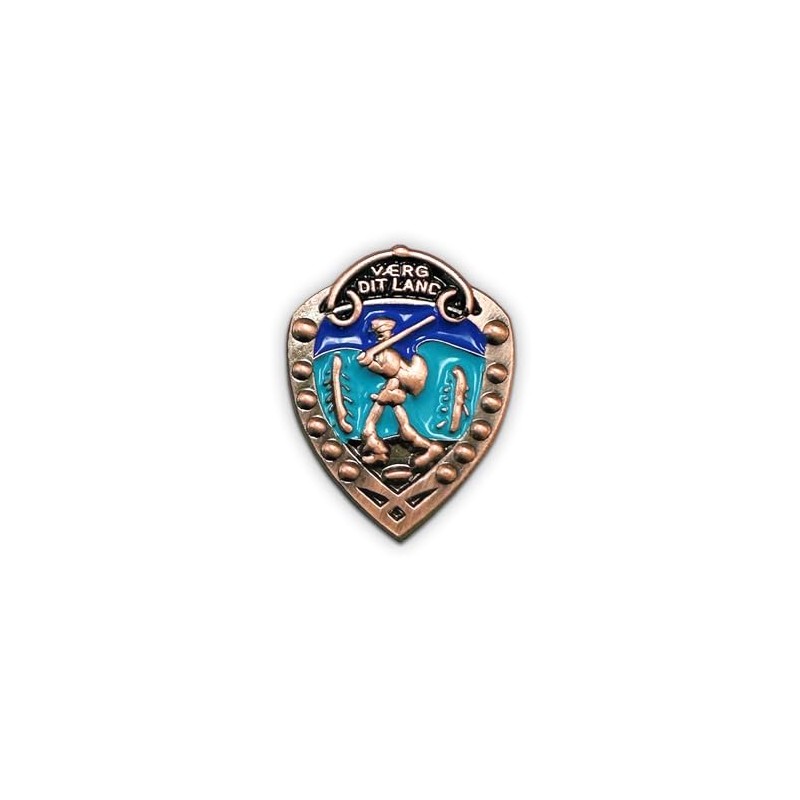 Norwegian Foot March copper pin crest