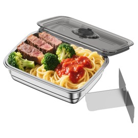 AERVOCE 1.0L 304 Stainless Steel Electric Lunch Box Inner Container – Food Containers for Lunch with Leakproof, Removable Divider & Dishwasher-Safe